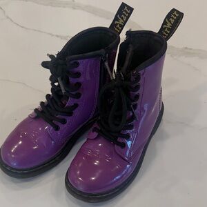 Dr. Martens Shiny Purple Combat Boots